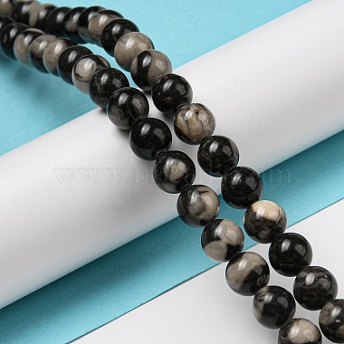 Natural Black Fossil Coral Beads Strands(G-R494-A04-03)-4