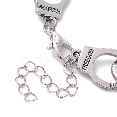 Alloy Handcuff with Freedom Link Chain Necklaces for Men Women(BJEW-JB10128-01)-4