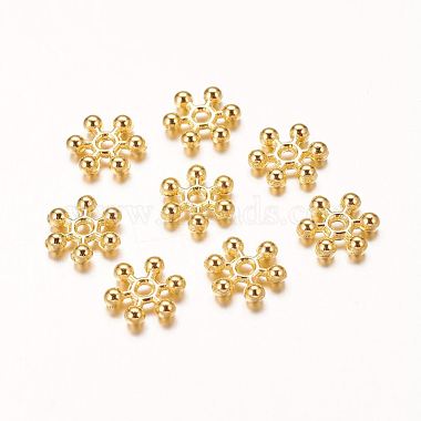 Golden Snowflake Alloy Spacer Beads