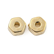 CCB Plastic Spacer Beads, Hexagon, Golden, 6x2.5mm, Hole: 1.8mm(CCB-L014-17G)