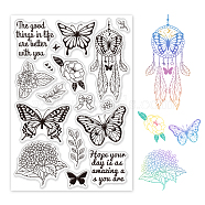 PVC Plastic Stamps, for DIY Scrapbooking, Photo Album Decorative, Cards Making, Stamp Sheets, Butterfly Pattern, 16x11x0.3cm(DIY-WH0167-56-181)