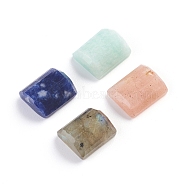 Natural Mixed Gemstone Cabochons, Rectangle, Faceted, 10~10.5x8~8.5x3.5~4.5mm(G-L514-028)
