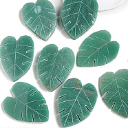 Natural Green Aventurine Leaf Healing Stone, Reiki Energy Stone Display Decorations, for Home Feng Shui Ornament, 80~90mm(PW-WG47429-01)