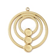 304 Stainless Steel Pendant Cabochon Settings, Ring, Real 14K Gold Plated, Tray: 3.8mm, 29x25x1.4mm, Hole: 1.4mm(STAS-K263-41G)