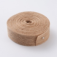 Burlap Fabric Ribbon, for Craft Making, Tan,  1-1/4 inch(30mm), about 10m/roll(OCOR-TAC0006-30B)