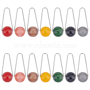 14Pcs 7 Colors Imitation Gemstone Style Two Tone Acrylic Big Pendants, with 304 Stainless Steel Triangle Rings, Round, Mixed Color, 59x22mm, 2pcs/color(STAS-UN0037-69)