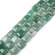Natural Green Aventurine Beads Strands, Square, 14x14x5.5mm, Hole: 1.2mm, about 28pcs/strand, 15.16 inch~15.35 inch(38.5~39cm)(G-N326-140B)