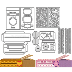 Safe Box Carbon Steel Cutting Dies Stencils, for DIY Scrapbooking, Photo Album, Decorative Embossing Paper Card, 67~116x117~147x0.8mm, 5pcs/set(DIY-WH0309-2677)