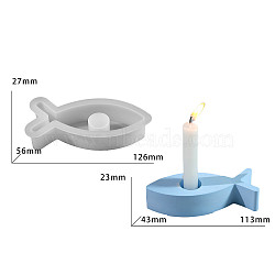 DIY Silicone Holder Molds, Resin Casting Molds, Clay Craft Mold Tools, Fish, White, 130x56x28mm(SIMO-P008-13)