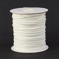 Eco-Friendly Korean Waxed Polyester Cord, White, 1mm, about 169.51~174.98 Yards(155~160m)/Roll(YC-P002-1mm-1125)