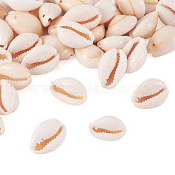 Fashewelry Natural Cowrie Shell Beads, Seashell Color, 17~22x11~16x9~11mm, Hole: 1mm, about 50pcs/box(BSHE-TA0001-01)