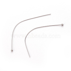 304 Stainless Steel Ball Head Pins, Stainless Steel Color, 39x0.5mm, 24 Gauge, Head: 1.5mm(X-STAS-E452-01P-C)