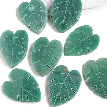 Natural Green Aventurine Leaf Healing Stone, Reiki Energy Stone Display Decorations, for Home Feng Shui Ornament, 80~90mm