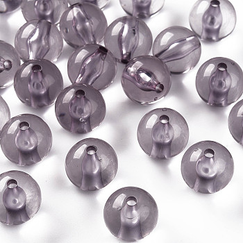 Transparent Acrylic Beads, Round, Lavender, 16x15mm, Hole: 2.8mm