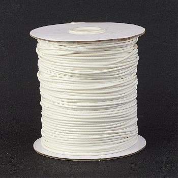 Eco-Friendly Korean Waxed Polyester Cord, White, 1mm, about 169.51~174.98 Yards(155~160m)/Roll