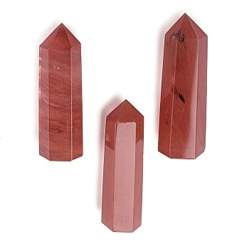 Glass Wands Display Decoration, for Home Decoration, Hexagon Prism, Indian Red, 51~65x16~18x15~20mm