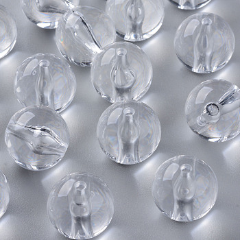 Transparent Acrylic Beads, Round, Clear, 20x19mm, Hole: 3mm, about 111pcs/500g