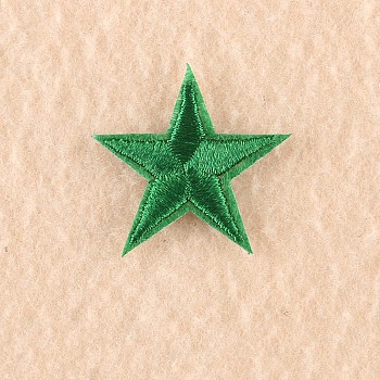Computerized Embroidery Cloth Iron on/Sew on Patches, Costume Accessories, Appliques, Star, Green, 3x3cm