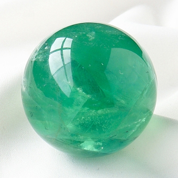 Natural Fluorite Crystal Ball, Reiki Energy Stone Display Decorations for Healing, Meditation, Witchcraft, 40mm