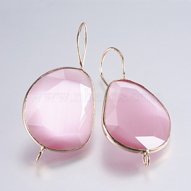 Light Gold Pink Brass Earring Hooks