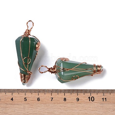 Natural Green Aventurine Copper Wire Wrapped Big Pendants(G-B073-02RG-02)-3