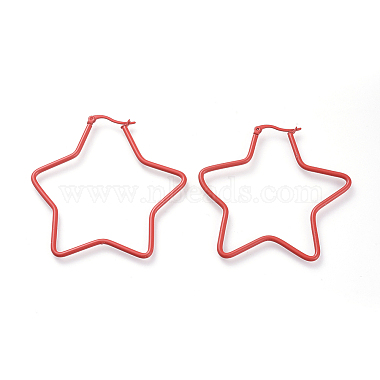 Red Stainless Steel Earrings