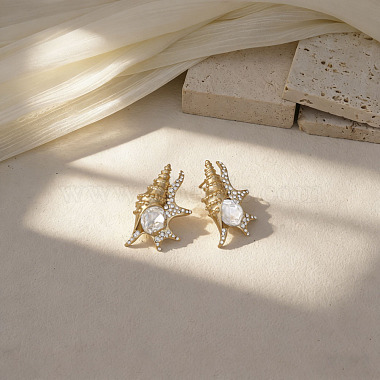 Alloy Rhinestone Stud Earrings(EJEW-Z172-02G-02)-1