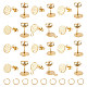 24Pcs 6 Style Ion Plating(IP) 304 Stainless Steel Flat Round Stud Findings(STAS-UN0050-65)-1