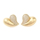 Rack Plating Brass Micro Pave Clear Cubic Zirconia Stud Earrings for Women(EJEW-G394-12B-G)-2