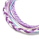 3Pcs 3 Style Waxed Polyester Braided Bracelets Sets(BJEW-JB08115-03)-5