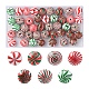 42pcs 7 perles en bois naturelles imprimées sur le thème de Noël(WOOD-FS0001-04)-1