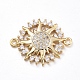 Brass Micro Pave Clear Cubic Zirconia Links connectors(ZIRC-L085-74G)-1