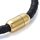 bracelets pour hommes en cordon de cuir pu noir tressé(BJEW-K243-64G)-3