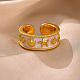 Brass Enamel Cuff Open Rings(KK-E807-01G)-3
