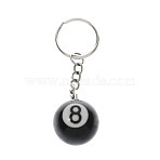 Resin Keychain, Billiard, Black, 84mm(WH-WG9D20B-01)