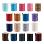 18 Rolls 18 Colors Waxed Polyester Cord, Twisted Cord, Mixed Color, 1mm, about 12.02 yards(11m)/roll, 1roll/color(YC-YS0001-02)