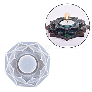 DIY Silicone Candle Holders Molds, Resin Casting Molds, Lotus, Flower, 106x106x23mm, Candle Tray: 40mm(SIMO-PW0015-50A)