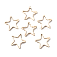 Brass Linking Rings, Star, Real 14K Gold Plated, 10.5x11x1mm(KK-WH0004-06G-B)