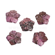 Natural Rhodonite Carved Pendants, Flower Charms, 28.5x29.5x5mm, Hole: 1.2mm(G-B097-01A-09)