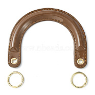 PU Leather Bag Handles, with Alloy Spring Gate Rings, for Bag Replacement Accessories, Arch, Saddle Brown, 12.5x15.7x1.1cm, Hole: 8mm(DIY-H162-01A)