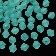 Frosted Acrylic Beads, Faceted, Cone, Turquoise, 6x5.5mm, Hole: 1.5mm, about 6770pcs/500g(MACR-S373-61K-01)