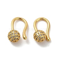 Rack Plating Brass Micro Pave Cubic Zirconia Dangle Earring, Cadmium Free & Lead Free, Long-Lasting Plated, Real 18K Gold Plated, 17.5x7.5mm(EJEW-C086-15G)