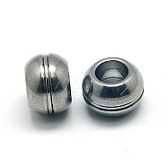 201 Stainless Steel Beads, Rondelle, Stainless Steel Color, 12x8.5mm(STAS-E036-16)