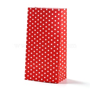 Rectangle Kraft Paper Bags, None Handles, Gift Bags, Polka Dot Pattern, Orange Red, 9.1x5.8x17.9cm(CARB-K002-02A-06)