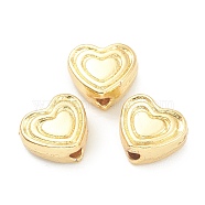 Alloy Beads, Cadmium Free & Lead Free, Heart, Real 18K Gold Plated, 7x8x4mm, Hole: 1.6mm(PALLOY-O103-07G)
