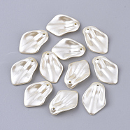 ABS Plastic Imitation Pearl Pendants, Petal/Leaf, Beige, 24x16.5x4.5mm, Hole: 1.5mm, about 1045pcs/500g(OACR-T022-16)