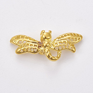 Rack Plating Brass Pendants, Dragonfly, Golden, 11x25x3mm, Hole: 2mm(KK-E738-48G)