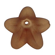 Chocolate Frosted Transparent Acrylic Flower Beads, about 16mm in diameter,12mm thick, hole: 1.5mm(X-PLF018-14)