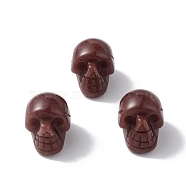 Natural Strawberry Quartz Display Decoration, for Home Office Tabletop, Skull, 18~23x17~23.5x23~26mm(G-C022-01C)