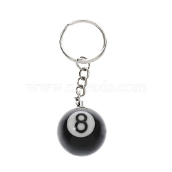 Resin Keychain, Billiard, Black, 84mm(WH-WG9D20B-01)